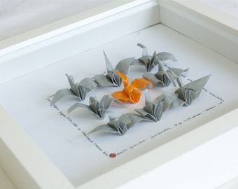 Origami hand folded cranes picture