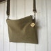 SALE Recycled military wool messenger day bag, olive brown - clutch convertible - eco vintage fabrics