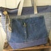 RESERVED for J. only, Second 1/2 payment, Indigo stripe selvedge denim carryall bag, satchel w/ strap - eco vintage fabrics