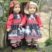 Daisy Kingdom Twin Set Raggedy Ann & Raggedy Andy Doll Dresses with Bloomers, Hair Bows, Socks Free Hangers