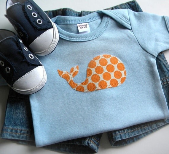 Baby Boy Whale Clothes // Bodysuit Size Months // Baby