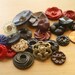 22 Vintage Housedress Buttons - Multi-colored