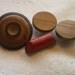 Vintage Buttons- WOOD- 4 Handsome Closures