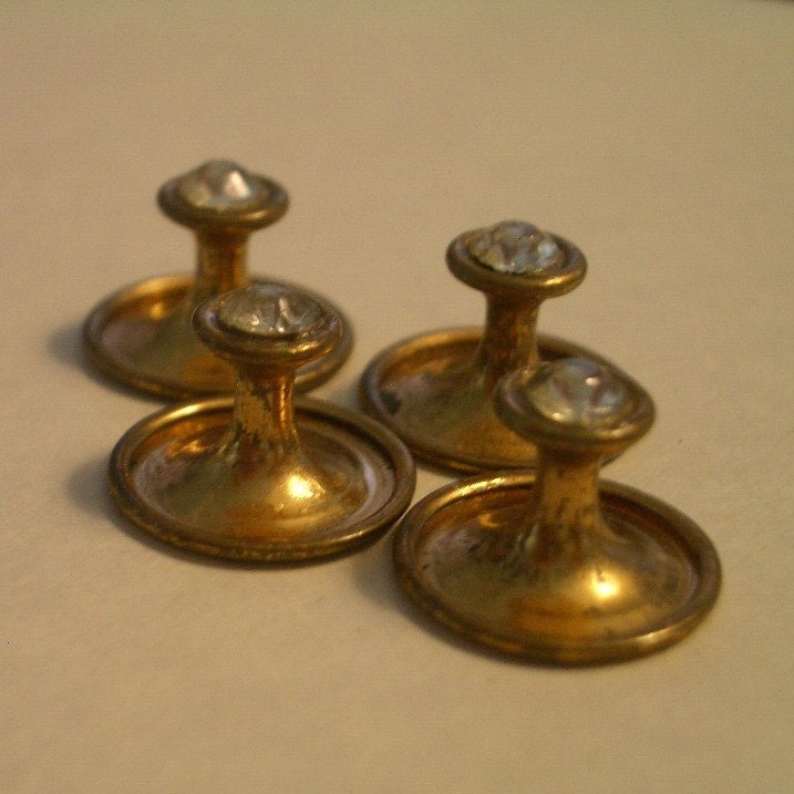 Antique Shirt Studs set with Rhinestones 4