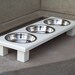 White Elevated Extra Wide/Shallow 3-Bowl Cat Feeder 3" Tall with 1-Pint Bowls
