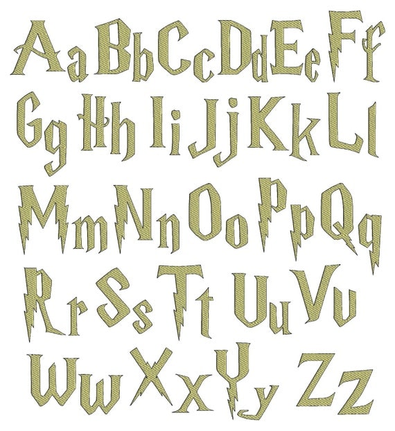 alphabet in harry potter font