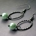 Mint Green Gunmetal Hoop Earrings