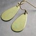 Geometric Jewelry: Brass Earrings with Patina - Geometric Teardrop Shape