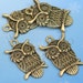 10pcs antique bronze owl standing on branch 22mm BN126