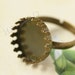 20 pcs antique bronze finish adjustable ring blanks with crown base - for 15mm Cabochons R06A
