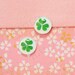 8pcs handmade lucky leaf clear glass dome cabochons 12mm (91220)