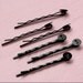 100 pcs black straight bobby hair pins with pad pass through 2 inch R43
