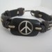 Peace Sign Center Leather Cuff SALE