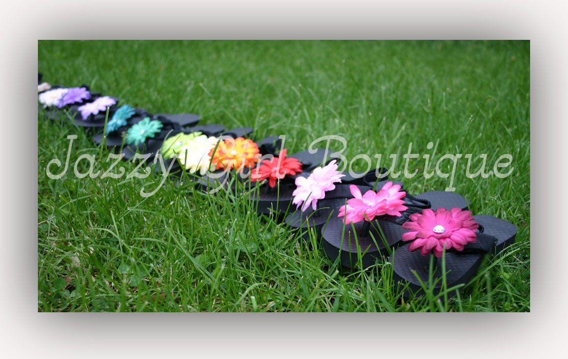 Boutique Flower Flip Flop Clips One Pair of Girls Baby