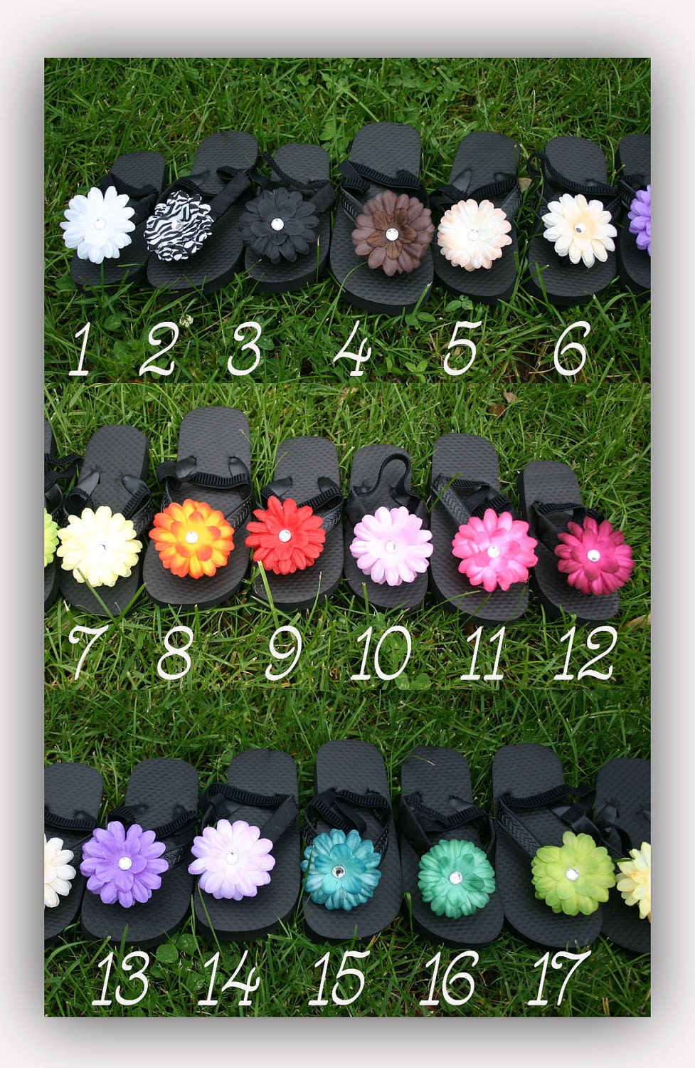 Boutique Flower Flip Flop Clips One Pair of Girls Baby