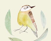 Yellow Bird botanical Deluxe Edition Print of original illustration