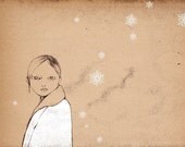 Winter Mate Edition Print  of original drawing