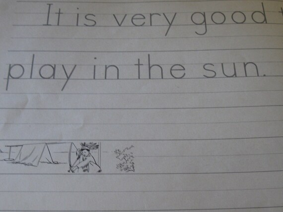 1951 Children WRITING Tablet Book Vintage Ephemera