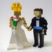 Custom made LEGO Bride and Groom Wedding Cake Topper