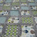 Modern Owls Patchwork Minky Rag Quilt 34 x 34 MADE TO ORDER