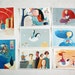 8 postcards, card set, nursery art, home decor, wall decor, art print, kids wall art