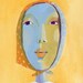yellow portrait original painting on canvas