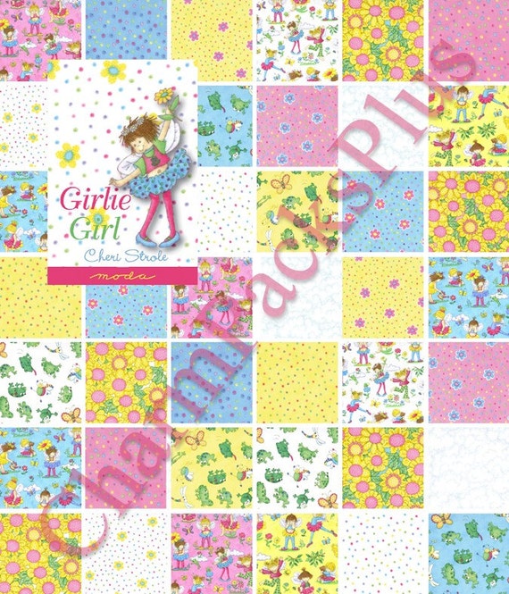 GIRLIE GIRL Moda Charm Pack Quilt Fabric Squares