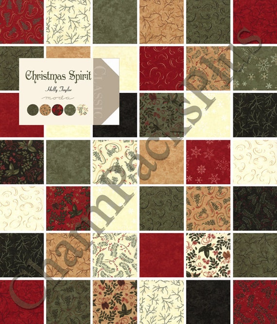 CHRISTMAS SPIRIT by Holly Taylor Moda Charm Pack by charmpacks