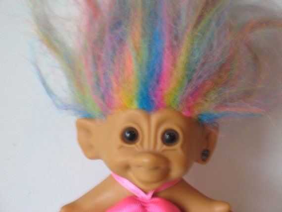 Troll Doll rainbow hair vintage by WhispersFromThePast on Etsy