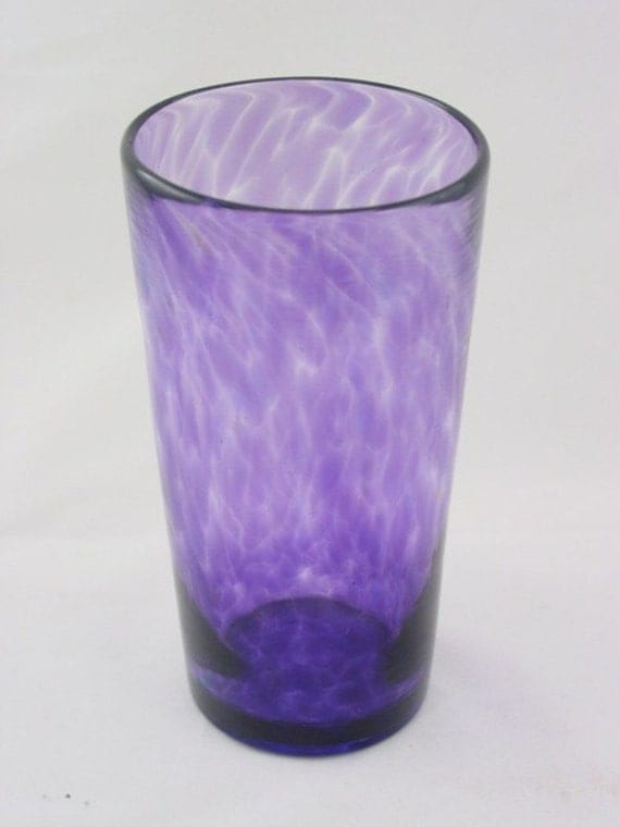 Purple Hand Blown Glass Drinking Tumbler by Alison Hoagland of