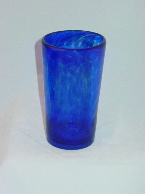 Cobalt Blue Hand Blown Glass Tumbler by Alison by alisglassdesigns