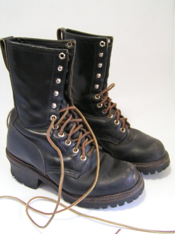 Vintage RED WING Logger Boots by GarishVibeVintage on Etsy