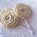 2 ivory hair-pins - hair accessory occasion party wedding