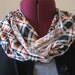 Infinity scarf plaid orange and black print