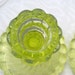 Vintage Yellow Vaseline Glass Candlestick Holder- Dot and Army