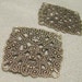 Large Ornate Square Stamping Filigree Finding -1 pair- Antique Gold Finish