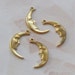 Raw Brass Half Moon Charms 07104-L&R