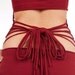 Maroon red women top with an open back and a generous bow