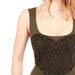 Olive green tank top, Tribal heart tattoo graphic hand stenciled