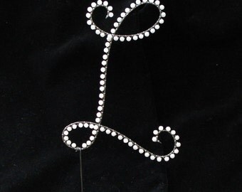 L Pearl Monogram Initial Wedding Cake Topper (All Letters Available)