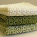 Cotton Crochet Dishcloths or Washcloths - greens set of 3