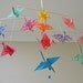 Sale - Origami Crane Mobile - Bright Multi-Coloured Prints