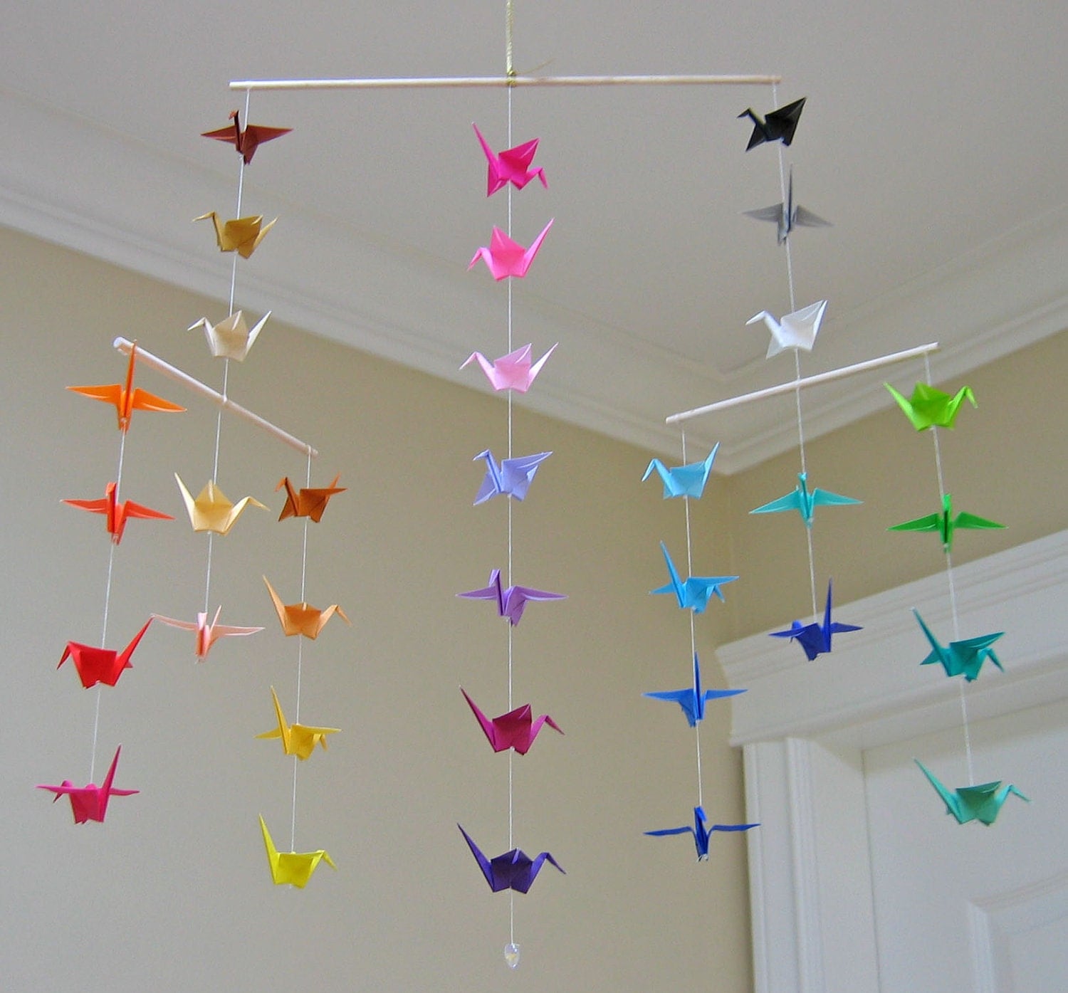 Origami Crane Mobile Colour Wheel Contemporary Mobile