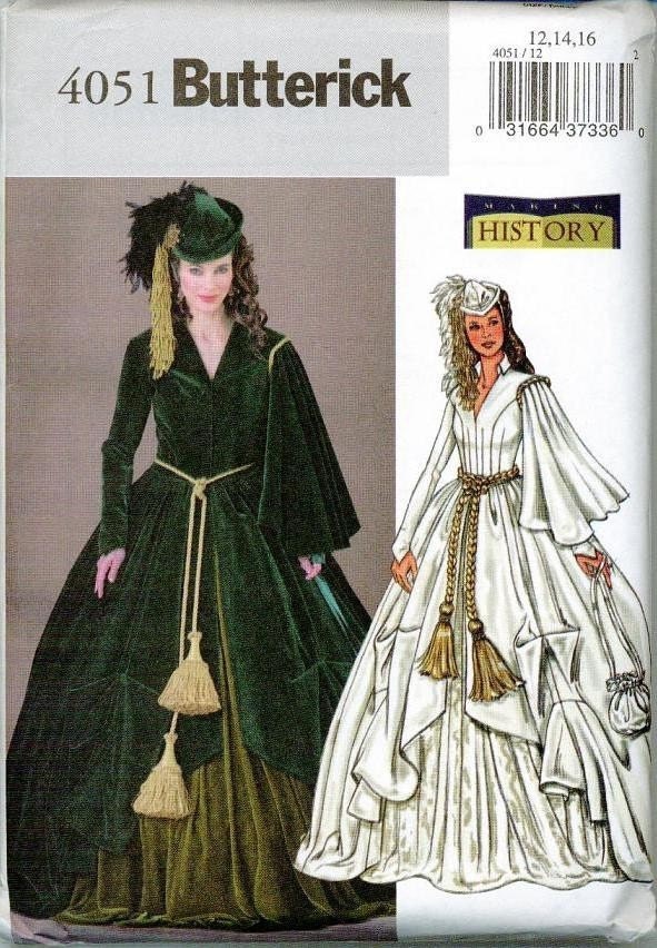 Sewing Pattern Civil War GWTW Dress Gown Costume Butterick
