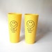 Vintage Smiley Face Tumblers Plastic Tumblers Kitsch 1970s Decor Yellow Happy Drinking Glass Iconic