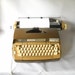 Vintage Typewriter Smith Corona Coronet Electric Typewriter Retro Office Decor Two Tone Brown Faux Bois