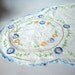 Vintage Dresser Scarf Embroidered Dresser Scarf Cotton Linen Blue Daisy Lace Edged Crochet Cottage Style Boudoir Decor