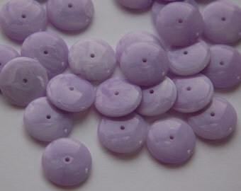 Vintage Italian Lucite Purple and White Swirled Spacer Beads (24) bds962C