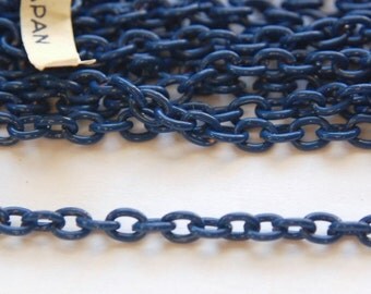 Vintage Blue Enameled Chain Japan chn019A