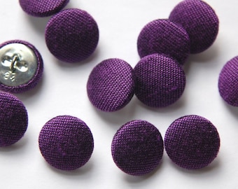 Vintage Purple Silk Buttons 15mm btn002K